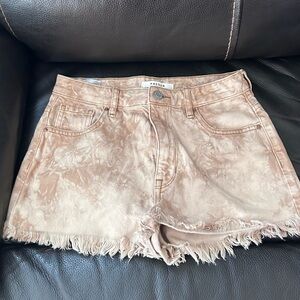 PacSun Tan Jean Shorts with Distressed Hem high rise festival short 25